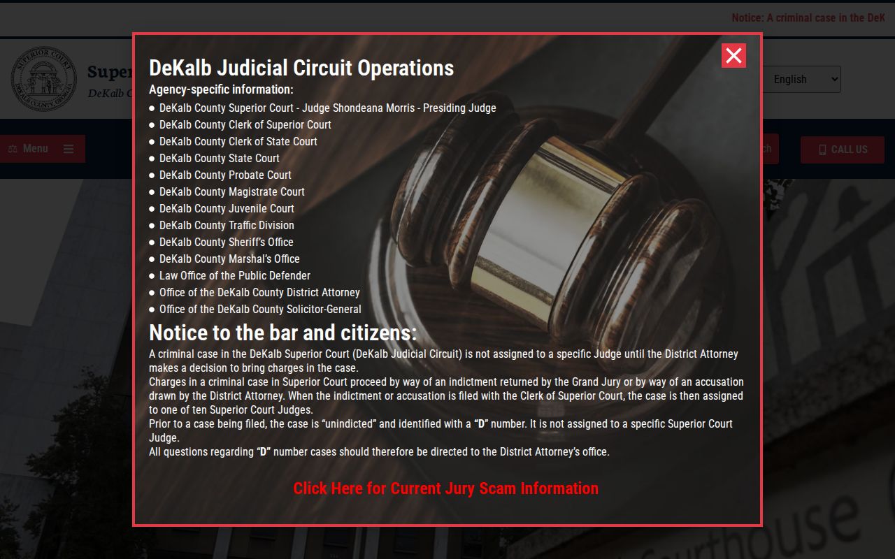 DeKalb County court docket history and Stone Mountain Judicial Circuit
