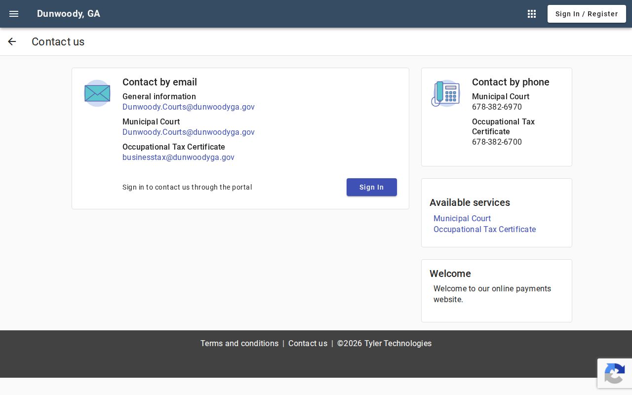 DeKalb County traffic court records Dunwoody municipal portal contact route